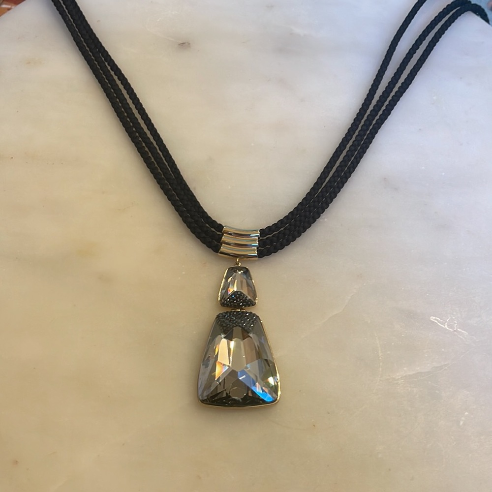 Swarovski large Crystal on rope pendant